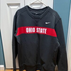 Nike Black Crewneck Sweatshirt with Red Chest Panel